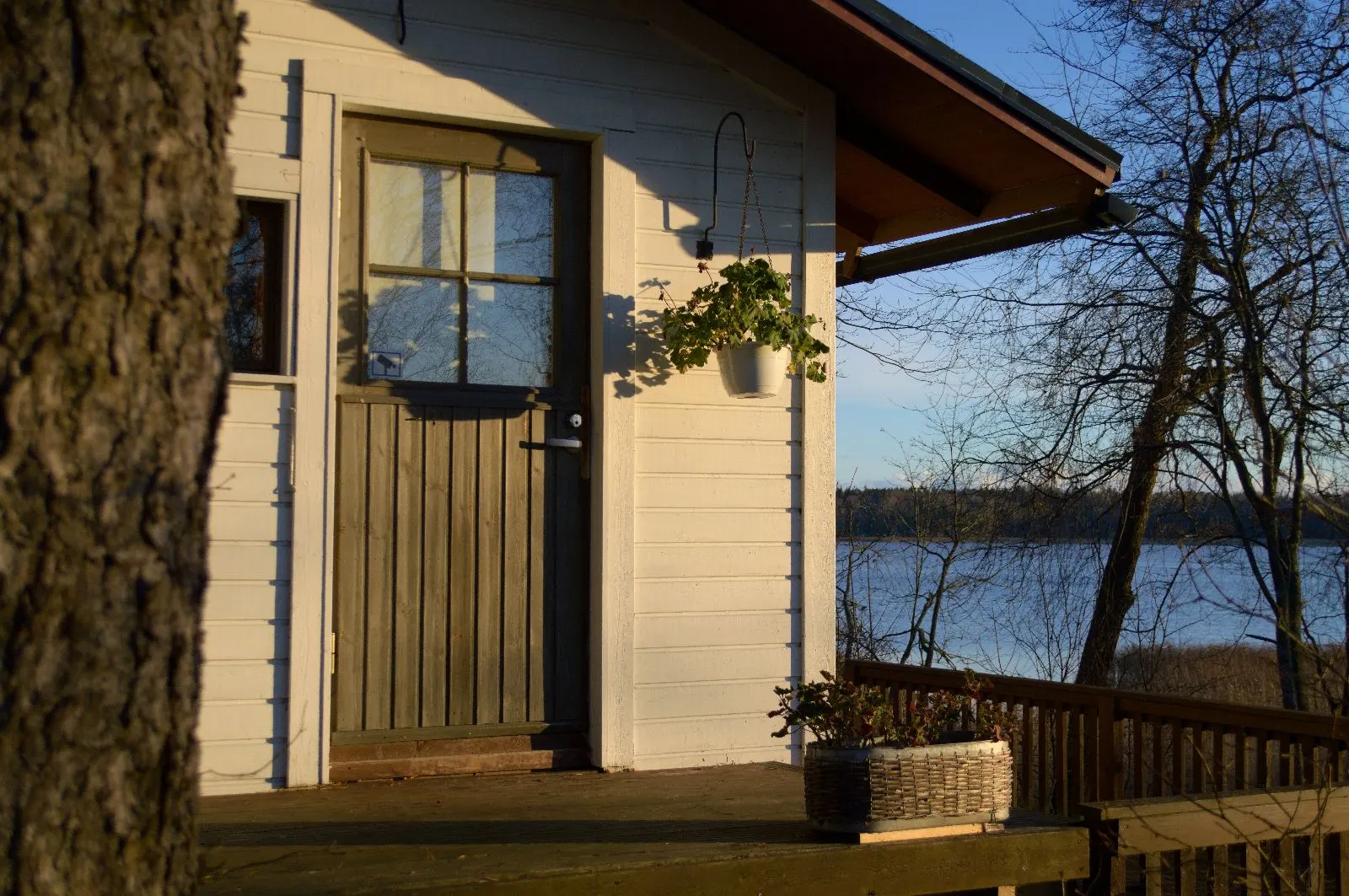 Lodge Cottage -lomamökki sisältä, kodikas oleskelutila
