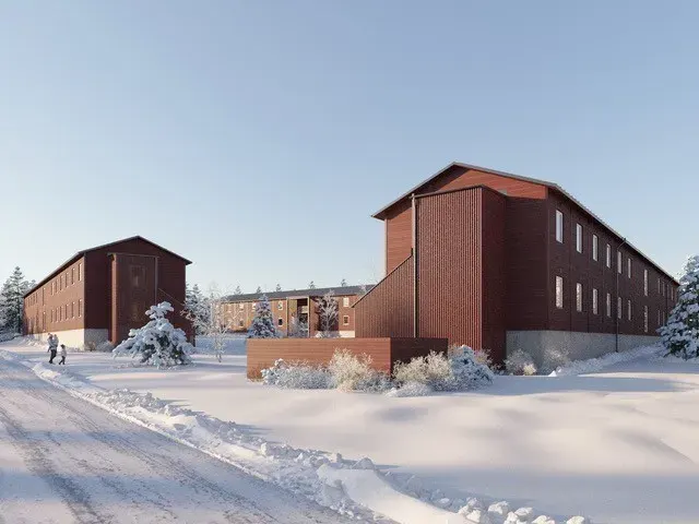 Lodge Hostel Ylläksen rakennukset talvella